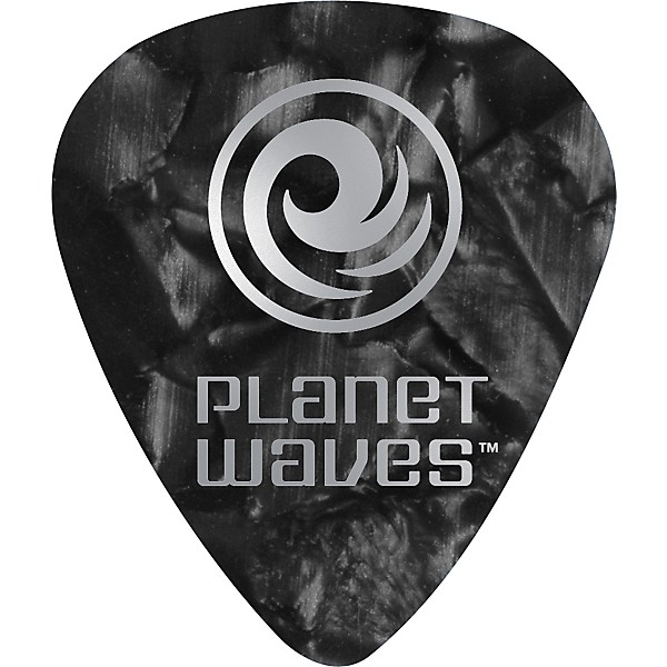 D'Addario Planet Waves 25 Standard Celluloid Picks Xtra Heavy Black Pearl