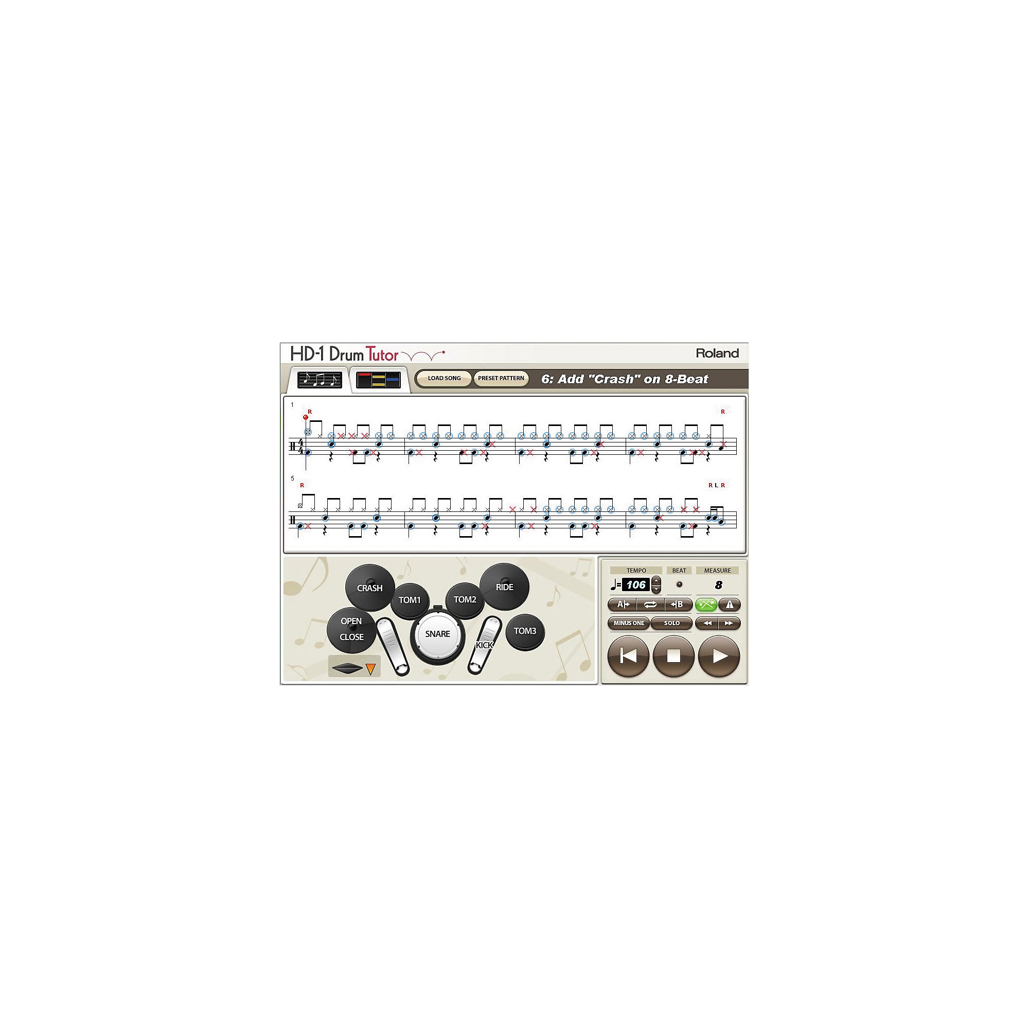 Open Box Roland DT-HD-1 Drum Tutor Software for V-Drums Lite