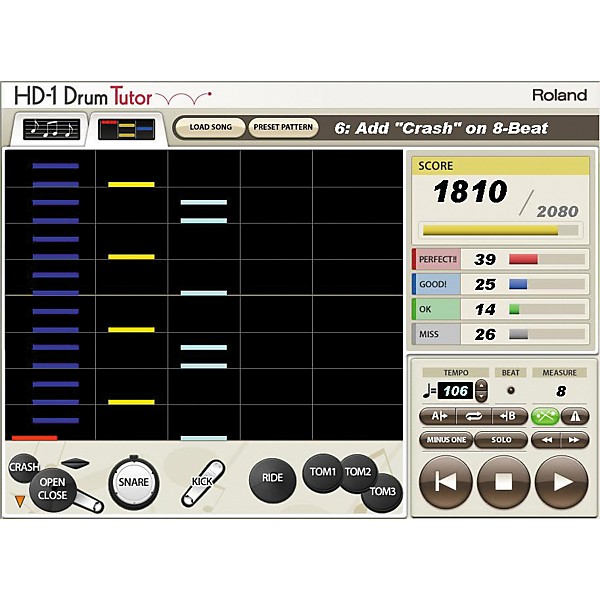 Open Box Roland DT-HD-1 Drum Tutor Software for V-Drums Lite