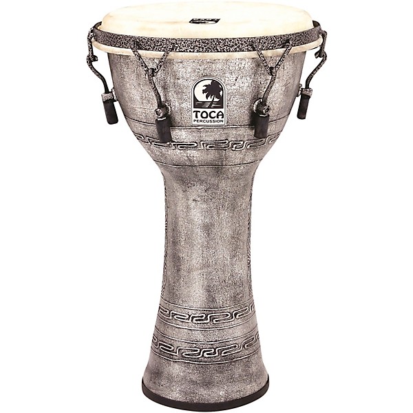 Toca Freestyle Antique-Finish Djembe 10 in. Silver