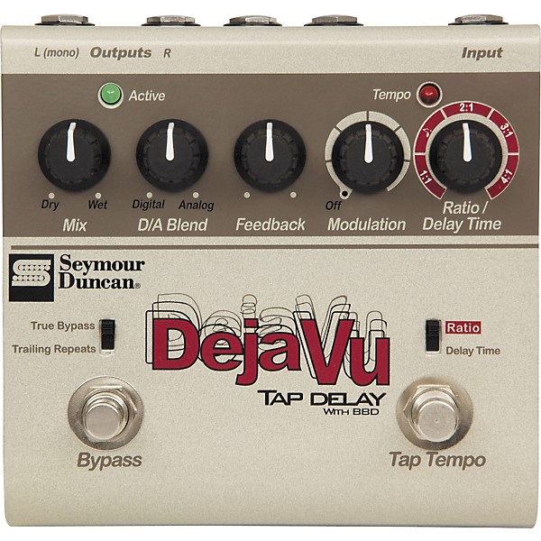 Seymour Duncan SFX-10 Deja Vu Tap Delay With BBD Guitar Effects Pedal