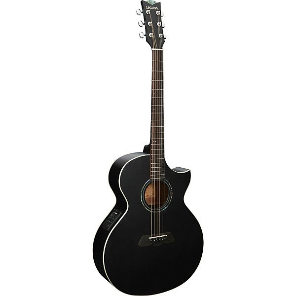 Open Box Laguna LG300CE Solid-Top Acoustic-Electric Guitar Level 1 Satin Black