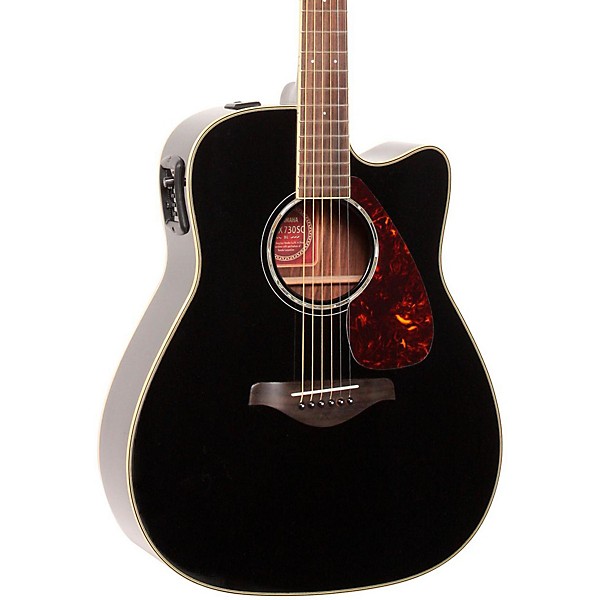 Yamaha FGX730SC Solid Top Acoustic-Electric Guitar Black