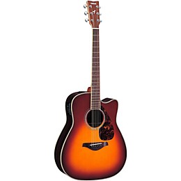 Open Box Yamaha FGX730SC Solid Top Acoustic-Electric Guitar Level 1 Brown Sunburst