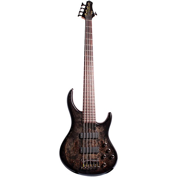 MTD Kingston ZX 5-String Electric Bass Transparent Black Rosewood Fretboard