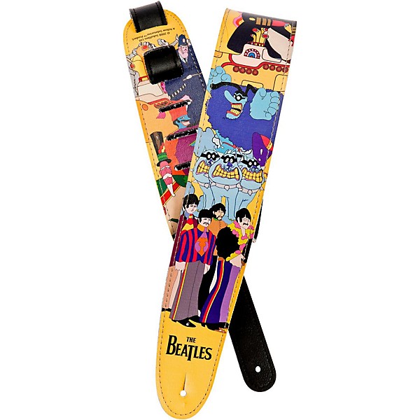 D'Addario Vinyl 2.5" Beatles Guitar Strap Yellow Submarine