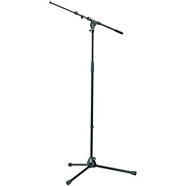 K&M Professional Top-Line Tripod Microphone Stand With Telescoping Boom Arm - Black Black