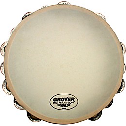 Grover Pro Synthetic Head Tambourine 10 in. Double Row German Silver Jingles