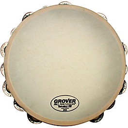 Grover Pro Synthetic Head Tambourine 10 in. D... Grover Pro Synthetic Head Tambourine 10 in. Double Row German Silver Jingles