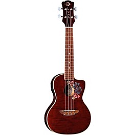 Luna Flora Concert Ukulele Transparent Purple Flame Maple