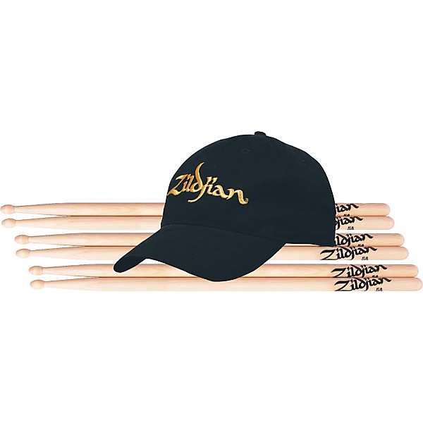 Zildjian Buy 3 Pair Wood Drumsticks Get a Free Zildjian Cap 5A