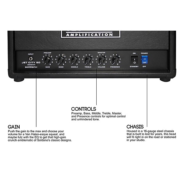 Open Box Jet City Amplification JCA20H 20W Tube Guitar Amp Head Level 2 Black 889406991910