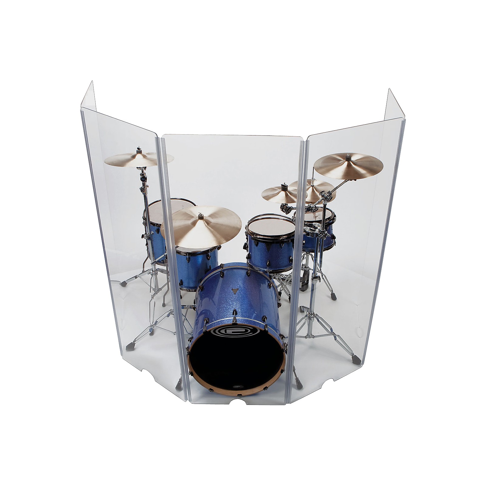 DistinctAndUnique 30 Inch Crystal Clear Acrylic Drum KIT Baffle Muffles Live Recording Standard Mounting On All Cymbal Stand Performance Shields Sound Barrier