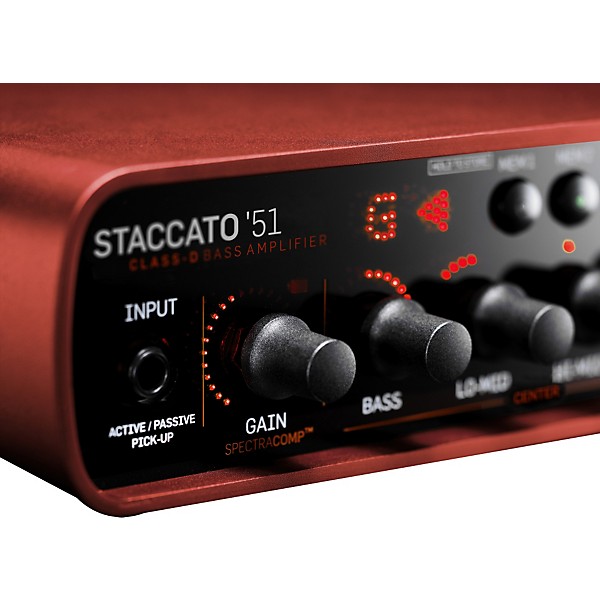Staccato’51（TC Electronic）｜ベース用アンプヘッド Open Box TC Electronic Staccato'51 Bass Amp Head Red | Guitar Center