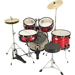 Pulse 5-Piece Junior Drum Set Laser Red