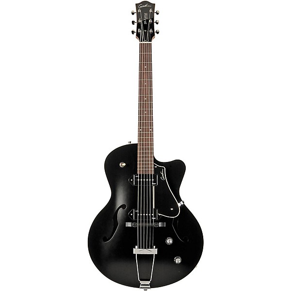 Open Box Godin 5th Avenue CW Kingpin II Archtop Electric Guitar Level 2 Black 190839033055