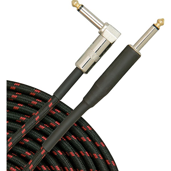 Musician's Gear Tweed Right Angle Instrument Cable Red 10 ft.