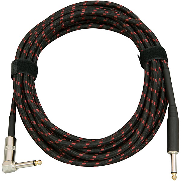 Musician's Gear Tweed Right Angle Instrument Cable Red 10 ft.