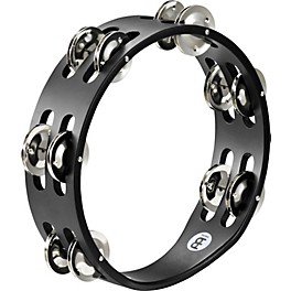 MEINL Compact Wood Tambourine Two Rows Steel Jingles Black