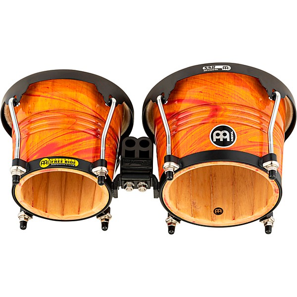 MEINL Free Ride Designer Series Wood Bongo Set Amber Flame 6-3/4 in. and 8 in.