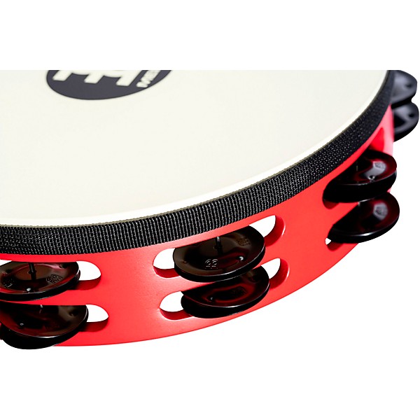MEINL Touring Synthetic Head Wood Tambourine Two Rows Red