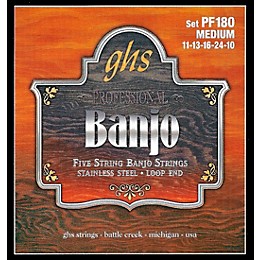 GHS Stainless Steel 5-String Banjo Strings - Medium