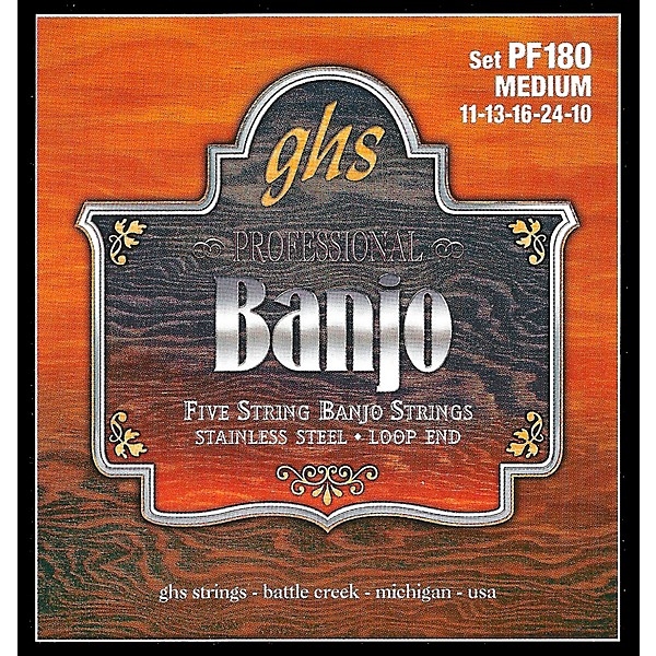 GHS Stainless Steel 5-String Banjo Strings - Medium