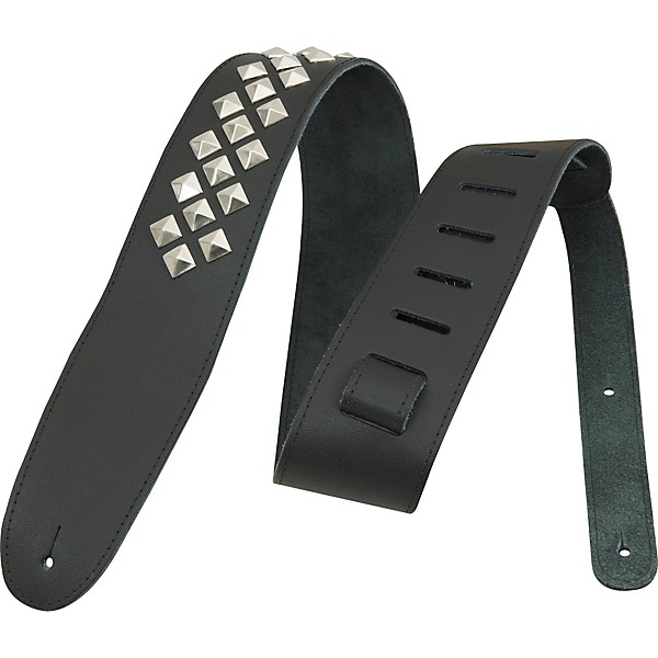 D'Addario Planet Waves Leather Guitar Strap with Diamond Studs