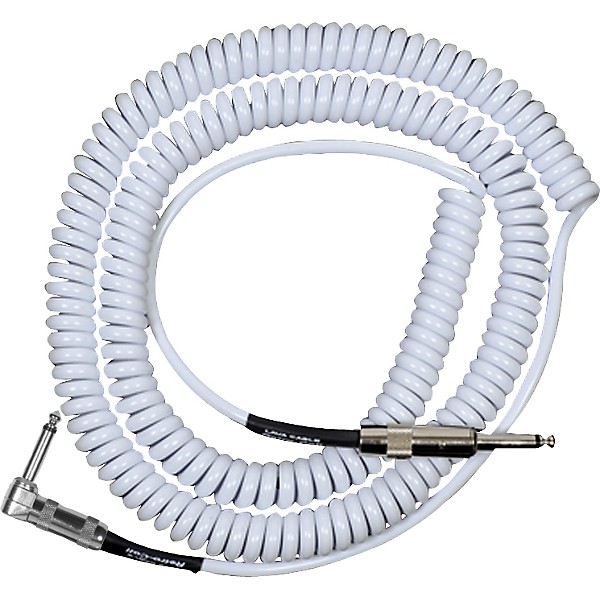 Open Box Lava Retro Coil 20-Foot Silent Instrument Cable Straight-Right Angle, Assorted Colors Level 1 White