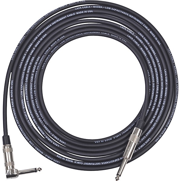 Open Box Lava Magma Instrument Cable Straight to Right Angle Level 1 Black 15 ft.
