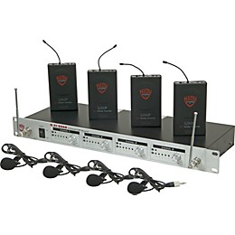 Open Box Nady U-41 Quad Omni Lav Wireless System (14/16/10/12) Level 2 Black 194744030420