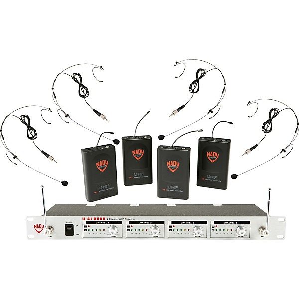 Open Box Nady U-41 Quad HM10 Headset Wireless System (14/16/10/12) Level 2 Black 190839829191