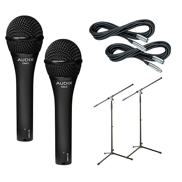 Audix OM-2 Mic with Cable and Stand 2 Pack