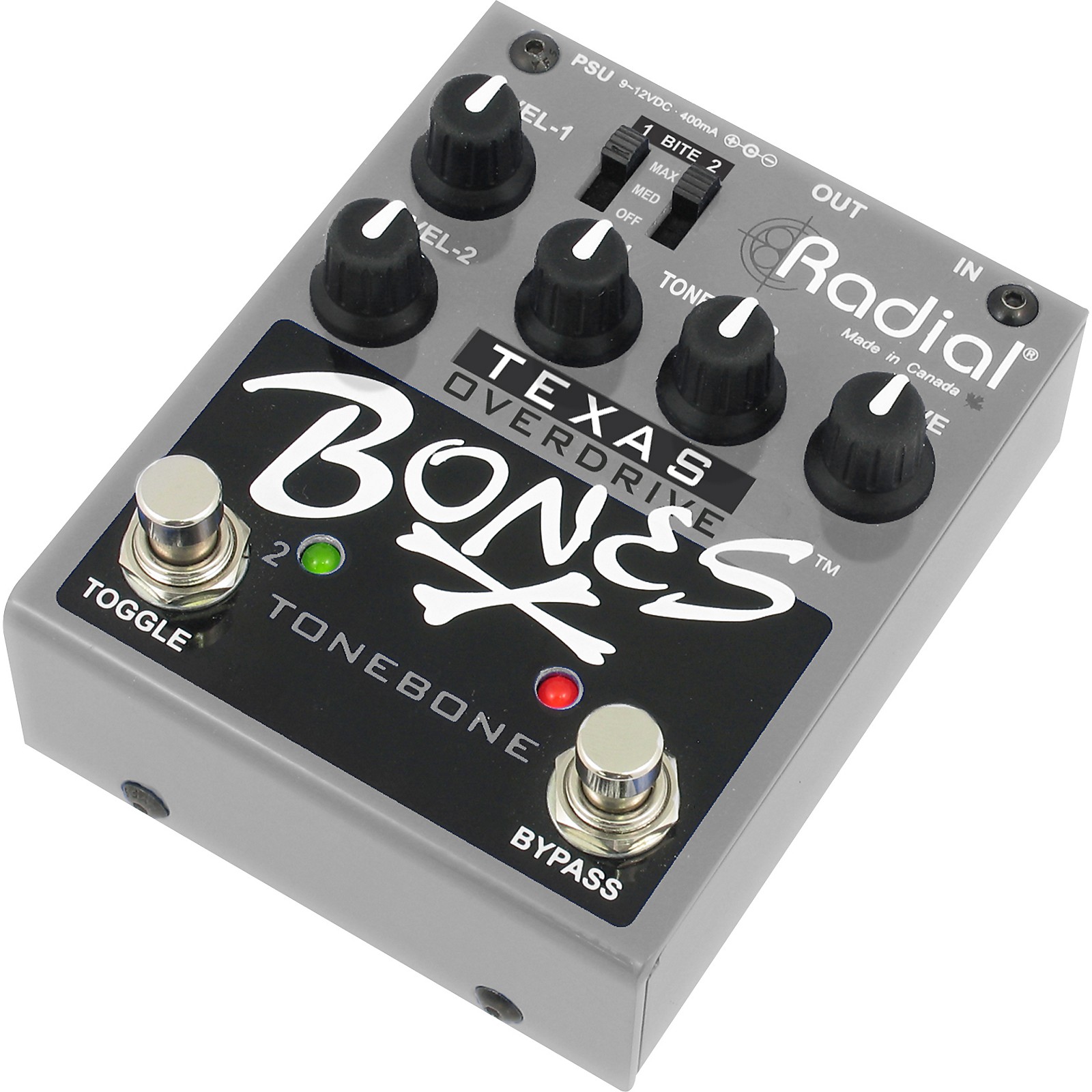 Open Box Radial Engineering Bones R800-7110 Texas Overdrive Guitar Effects  Pedal Level 1