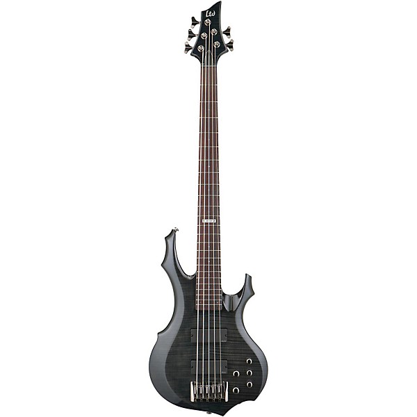 Open Box ESP LTD F-415FM Flame Maple 5-String Electric Bass Guitar Level 2 See-Thru Black 190839157553
