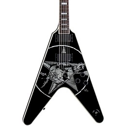 Dean Eric Peterson Signature Old Skull V Electric Guitar Classic Black