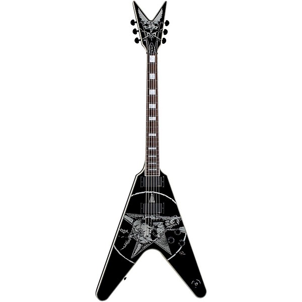 Dean Eric Peterson Signature Old Skull V Electric Guitar Classic Black