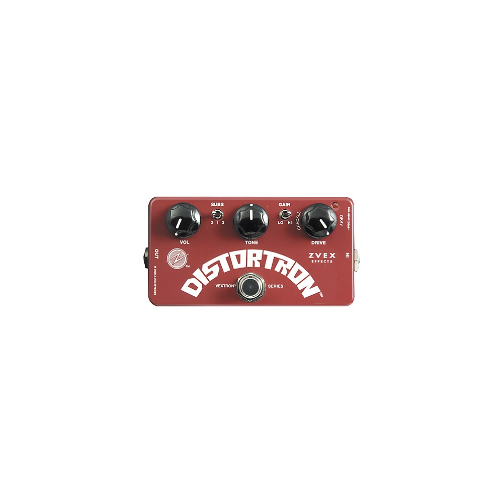 Zvex Vextron Series Distortron Distortion Guitar Effects Pedal Red