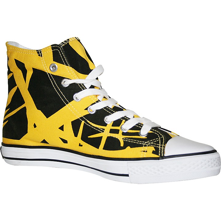 Eddie Van Halen Hi-Top Sneakers Yellow/Black 6 | Guitar Center