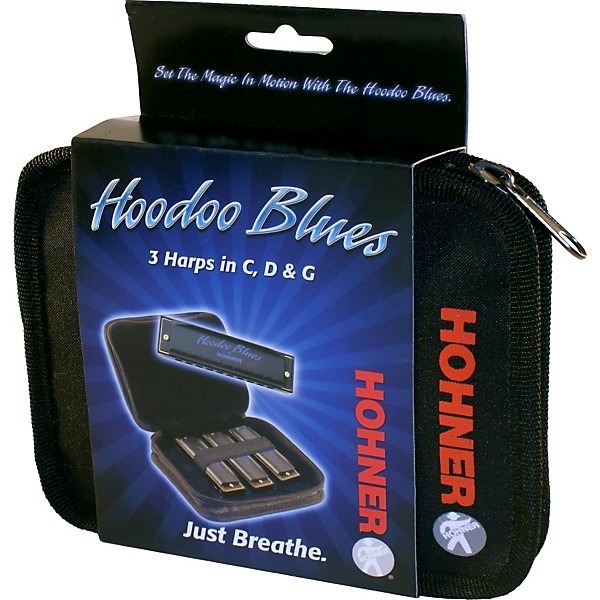 Hohner Hoodoo Blues Harmonica 3-Pack with Case C,D,G