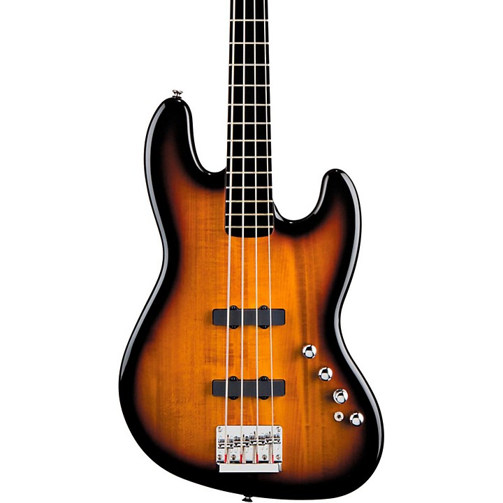 Open Box Squier Deluxe Jazz Bass IV Active 3-Color Sunburst