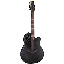Ovation Elite 2058 TX 12-String Acoustic-Electric Guitar Black