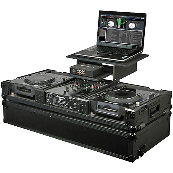 Odyssey ATA Black Label Coffin for Laptop, Two CD Players, and DJ Mixer