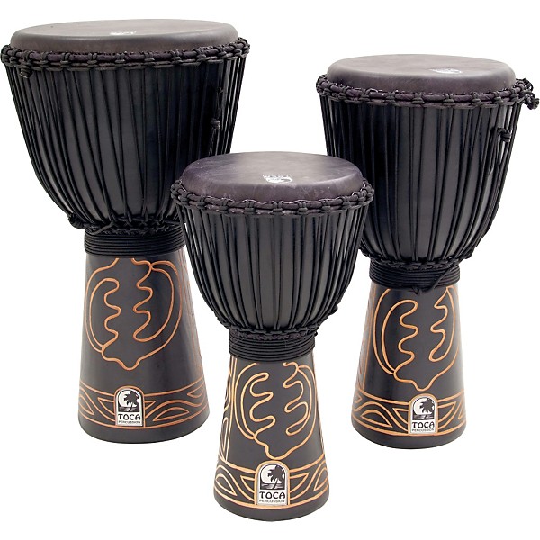 Toca Synergy Black Mamba Djembe with Bag and Djembe Hat 13 in.