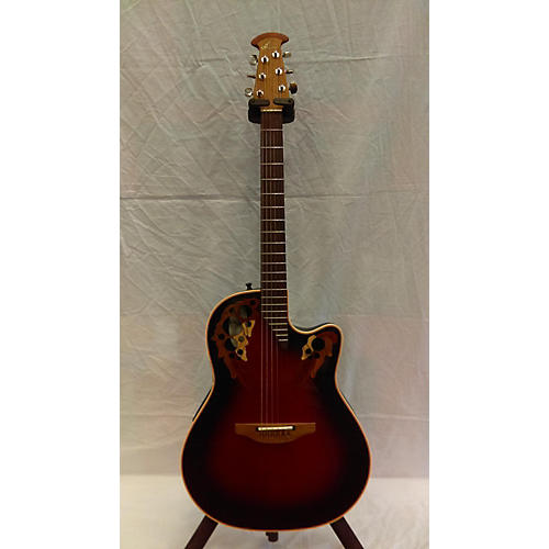 Used Ovation 6868 Acoustic Electric Guitar RED BLACK SUNBURST Guitar