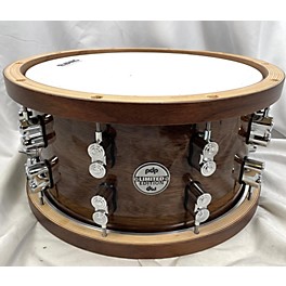 Used PDP by DW 7.5X14 Limited-Edition Dark Stain Maple And Walnut Snare With Walnut Hoops And Chrome Hardware Drum