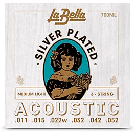 La Bella 700 Silver-Plated 6-String Acoustic Guitar Strings
