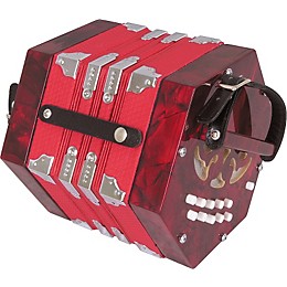 Open Box Musician's Gear 20-Button Concertina Level 2 Red 888365516073