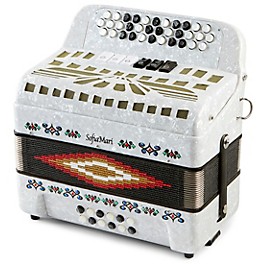 Blemished SofiaMari SMTT-3412, Two Tone Accordion Level 2 White Pearl, Fa/Mi 194744874956