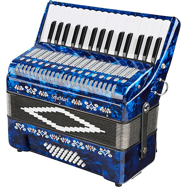 Open Box SofiaMari SM-3232 32 Piano 32 Bass Accordion Level 2 Dark Blue Pearl 888366032145